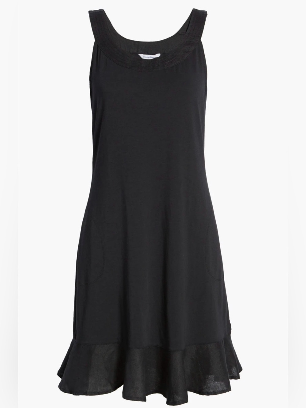 NWT Tommy Bahama Black Sleeveless Marina Slub Short Dress Size M Resort Coastal